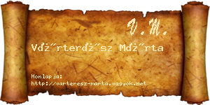 Várterész Márta névjegykártya